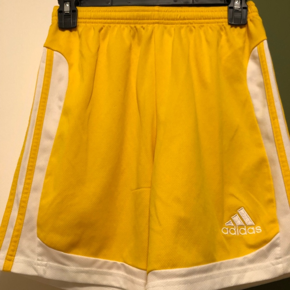 Adidas yellow soccer shorts